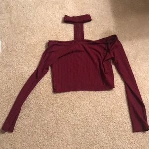 Maroon forever 21 crop top barely ever worn!